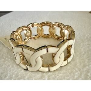 Talbots Stretch Bracelet – New With Tags – Cream And Gold
